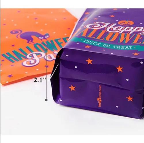 Miniatura 2 de 50 bolsas de dulces de Halloween, bolsas de galletas con lazos giratorios