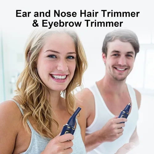 Miniatura 7 de XOOMRSCP Recortadora de pelo de nariz para hombres, recortadora de pelo recargable 2 en 1, sin dolor, multifuncional, para orejas y nariz, con Azul