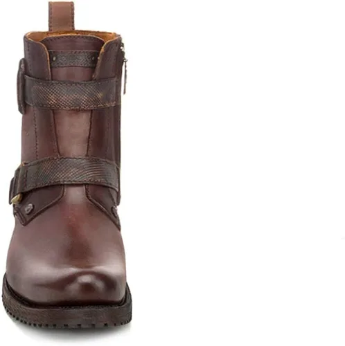 Miniatura 3 de Bota Hombre Cuadra en Piel Genuina con Cremallera Marrón