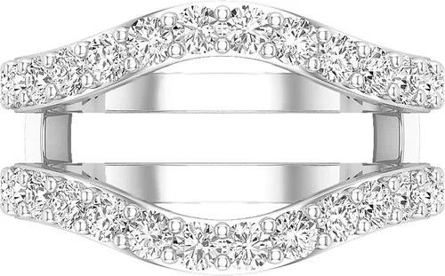 Miniatura 2 de Dazzlingrock Collection Anillo doble de 1.75 quilates (1.75 quilates) para mujer, con diamantes cultivados en laboratorio, disponible en metal