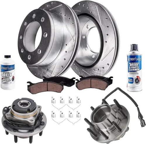 Miniatura 24 de Detroit Axle - Rotores de freno para Ford 2013-2019 Explorer Taurus Flex Lincoln MKT MKS, rotores de freno de disco ranurados perforados de repuesto