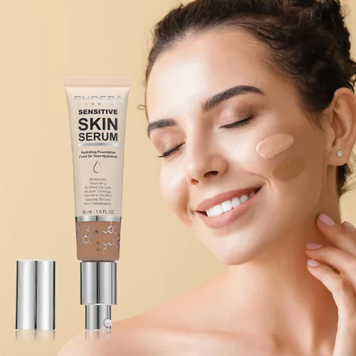 Miniatura 6 de PHOERA - Base hidratante, hipoalergénica tintada, base de suero brillante para piel madura (N02 Nude)