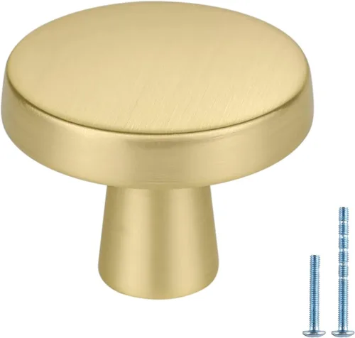 Miniatura 17 de Rergy Tiradores de cocina para gabinetes, paquete de 10 unidades doradas de 5 pulgadas con agujero central, herrajes cuadrados para cajones de Oro