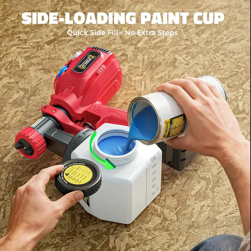 Miniatura 3 de DIYtoolifz - Pulverizador de pintura inalámbrico compatible con batería Milwaukee 18V, pistola de pintura eléctrica de 40.6 fl. oz con 4 boquillas