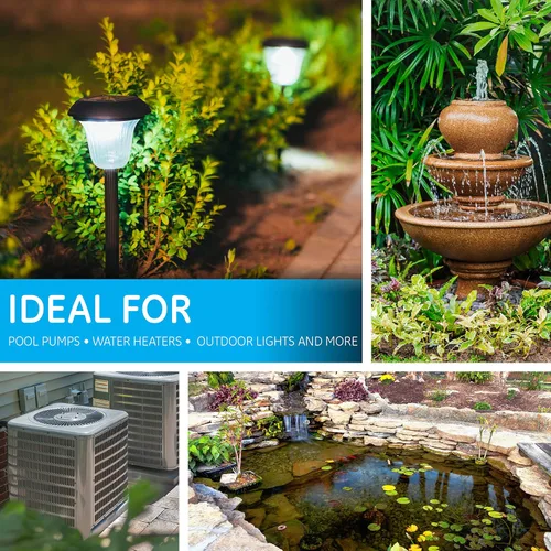 Miniatura 6 de GE Interruptor temporizador digital de piscina de 7 días, capacidad de carga de 2 HP 40 A, clasificación NEMA 3R para exteriores, reemplazo