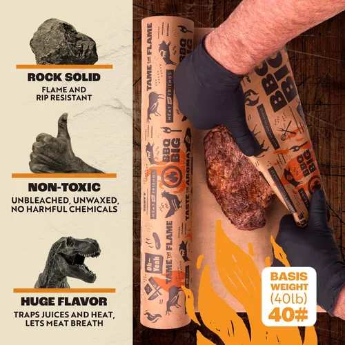Miniatura 2 de Cave Tools Rollo de papel de carnicero marrón prémium para ahumador, 18 pulgadas x 175 pies, fabricado en Estados Unidos, hoja de grado alimenticio