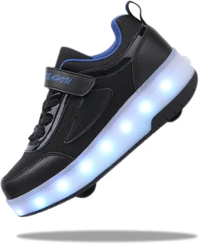 Miniatura 17 de Zapatos para niños con ruedas - 4 en 1 Zapatos con ruedas iluminados con luces LED recargables por USB para regalos de Navidad y escuela