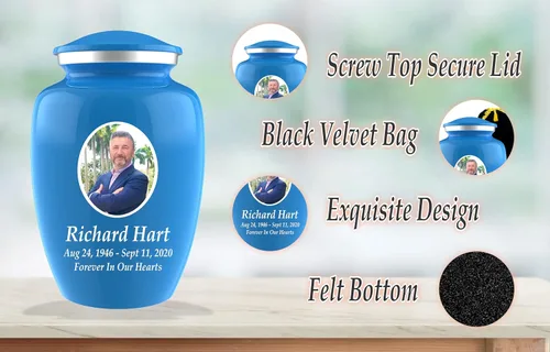 Miniatura 3 de Urnas de cremación con fotos personalizadas para cenizas adultas, hombres y mujeres, Urnas funerarias personalizadas de 200 libras para cenizas