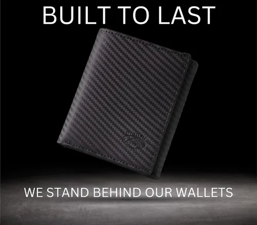 Miniatura 30 de Stealth Mode Cartera de cuero triple RFID para hombres con soporte de identificación abatible (negro)