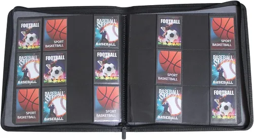 Miniatura 2 de Álbum negro de doble cara para tarjetas coleccionables de 12 bolsillos, carpeta de tarjetas premium de carga lateral, carpeta de 720 bolsillos