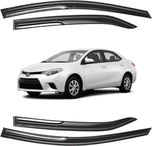 Miniatura 146 de Viseras para ventanas para Mazda 3 Sedán 4 puertas 2004 2005 2006 2007 2008 2009 estilo JDM Mugen, deflector de viento, protector solar y de lluvia