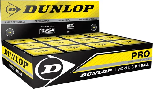 Miniatura 3 de Dunlop Sports Pro XX Pelota de squash - Caja Pro Negro/Punto Amarillo Doble (D700108)