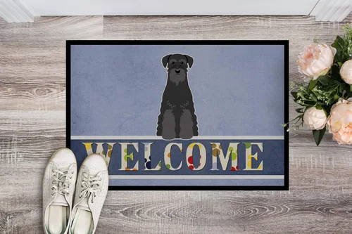 Miniatura 2 de Caroline's Treasures BB5613MAT Schnauzer - Felpudo estándar negro de bienvenida de 18 x 27 pulgadas, para interiores y exteriores, para entrada