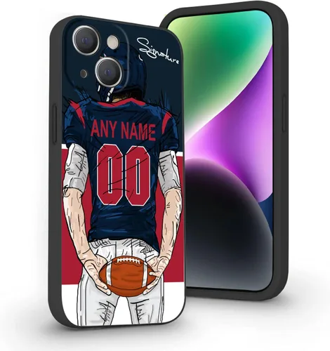 Miniatura 34 de Funda de fútbol personalizada con nombre y número para iPhone17 Air 16 15 Pro Max 14 13 Mini 12 11 Xs Max Xr SE3 8 7 6 Plus, silicona líquida