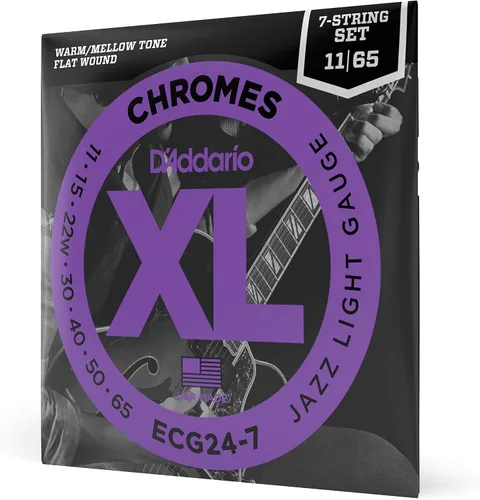 D'Addario Cuerdas de Guitarra – Cuerdas de Guitarra Eléctrica XL Chromes – Entorchado Plano – Pulidas para una Sensación Ultra Suave y Tono Cálido y