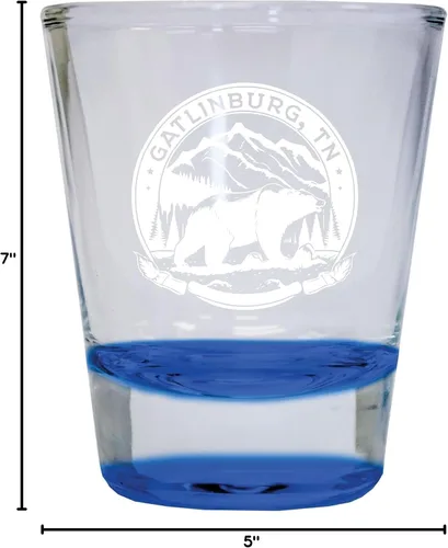 Miniatura 2 de Gatlinburg Tennessee - Vaso de chupito redondo (1.5 onzas), color negro