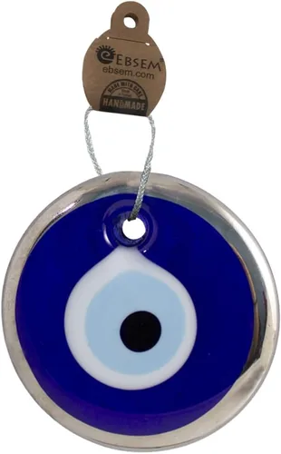 Miniatura 12 de Adorno decorativo de cristal turco griego hecho a mano chapado en platino para buena suerte, éxito y protección (1.5 pulgadas)