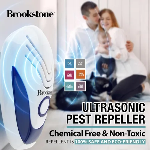Miniatura 2 de Brookstone Repelente ultrasónico de plagas, paquete de 2, seguro y eficaz, disuasorio de plagas sin químicos para el hogar