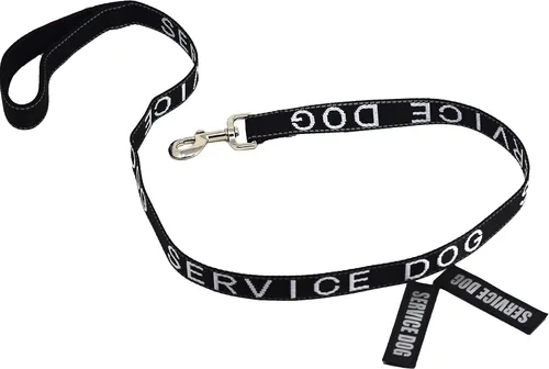 Miniatura 6 de Albcorp Correa para perro de servicio, bordada, con mango acolchado de neopreno e hilos reflectantes, 4 pies, para arneses, chalecos o collares