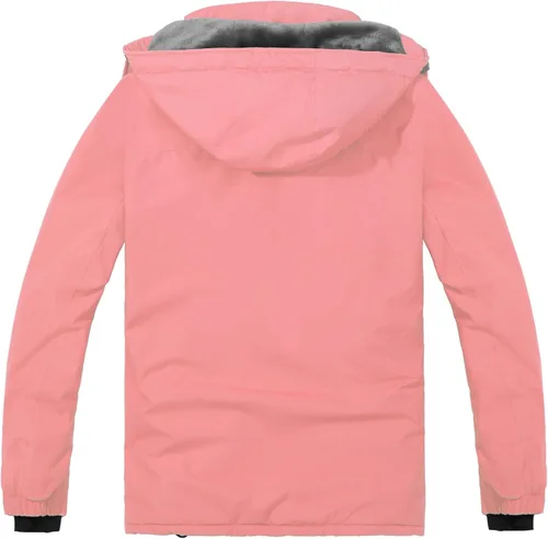 Miniatura 3 de Spmor - Chaqueta de esquí impermeable para mujer, para montaña, lluvia, abrigo de invierno, a prueba de viento, con capucha