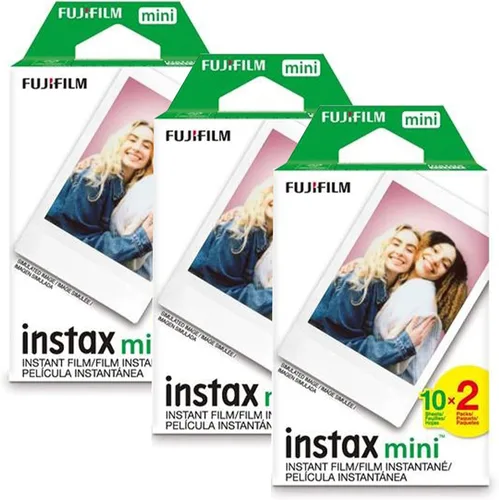 Fujifilm Instax Mini película instantánea, paquete de 5 películas que incluye 50 hojas de fotos en total