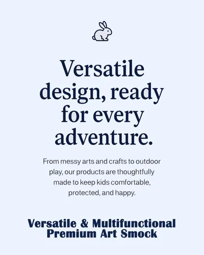Miniatura 8 de Plie Kids Waterproof Art Smock – Long Sleeve Apron for Painting, Baking, Sensory Play (Ages 1–10)