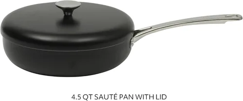 Miniatura 3 de Sur La Table Kitchen Essentials Potluck Porch - Sartén para saltear de 4.5 cuartos, sartén profunda para freír con tapa, aluminio, utensilios