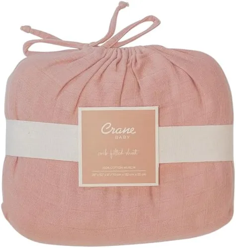 Miniatura 6 de Crane Baby Sábana bajera, sábana bajera ajustable de algodón suave para cunas y guarderías, cobre beige, 28 pulgadas de ancho x 52 pulgadas de alto