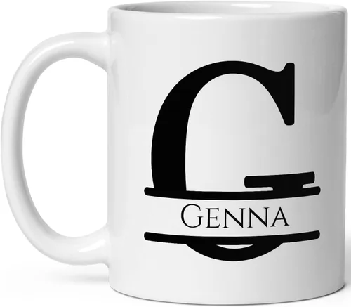 Miniatura 25 de Taza de café personalizada con monograma, letra inicial A personalizada para mujeres, hombres, niñas, niños, papás, mamás amigos, taza de café