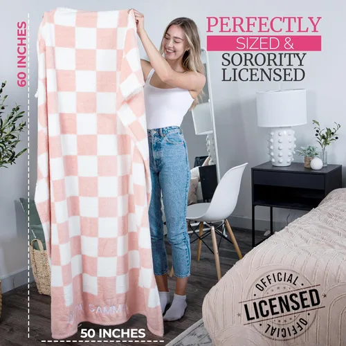 Miniatura 7 de Sorority Shop Zeta Tau Alpha - Manta gruesa a cuadros, suave, acogedora y cómoda, regalo para mujeres, 50 x 62 pulgadas