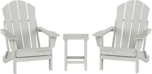 Miniatura 13 de WO Home Furniture - Juego de 3 sillas plegables para exteriores, mesa auxiliar, resistente a la intemperie y a los rayos UV, para césped, jardín