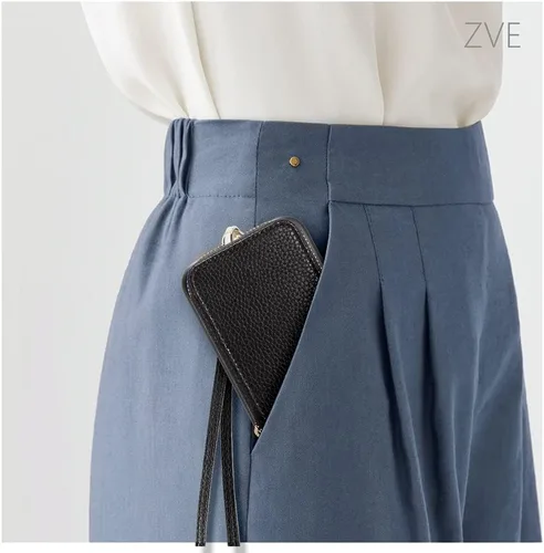 Miniatura 4 de ZVE Funda tipo cartera para iPhone 13 con pulsera, funda de cuero con cremallera con ranuras para tarjetas con bloqueo RFID tipo monedero, funda