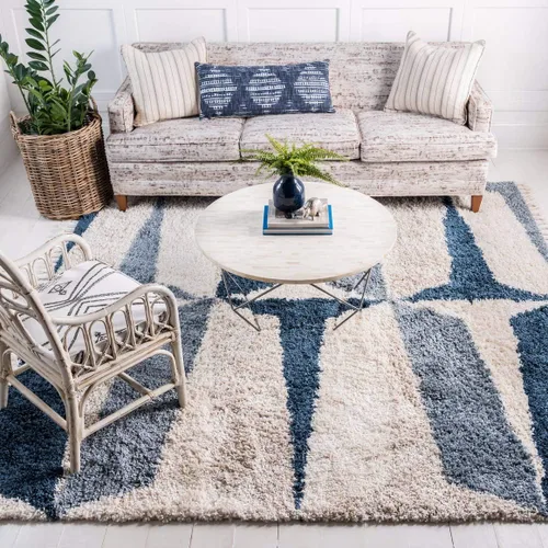 Miniatura 16 de Unique Loom Hygge Shag Collection - Alfombra moderna de inspiración marroquí, diseño geométrico, felpa y acogedora