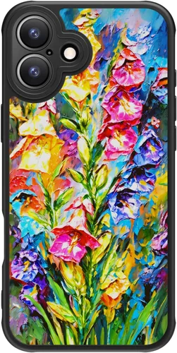 Miniatura 103 de FUNMIKO Funda para iPhone 16 Plus, carga inalámbrica y protección de grado militar, diseño floral moderno para mujeres y niñas, funda antideslizante