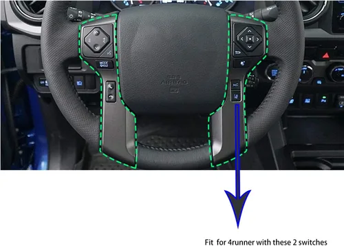 Miniatura 4 de Tocatus Cubierta del volante para Toyota 4Runner Tacoma Tundra 2015-2022, fibra de carbono ABS, 2 unidades (6 agujeros)
