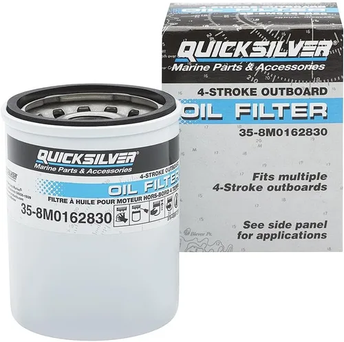Quicksilver 8M0162830 Filtro de aceite para fuerabordas seleccionadas Mercury y Mariner de 4 tiempos 25-115hp