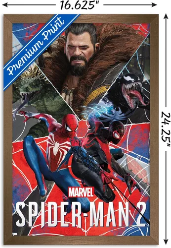 Miniatura 3 de Trends International Marvel's Spider-Man 2 - Póster de pared de grupo, 22.4 pulgadas de largo x 14.7 pulgadas, versión enmarcada en bronce Versión