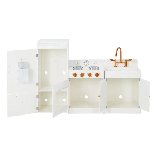 Miniatura 9 de Teamson Kids Little Chef Paris - Cocina modular contemporánea interactiva de madera para jugar con refrigerador, horno, fregadero y espacio