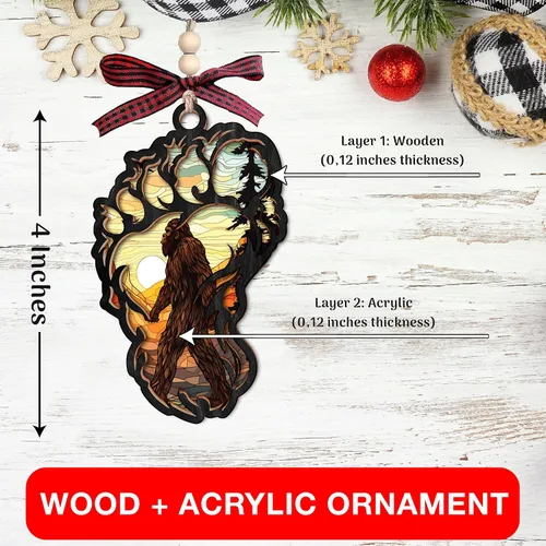 Miniatura 3 de Adorno de Pie Grande: regalo perfecto para Navidad, tesoros únicos de pie grande para exhibición de árbol de Navidad, atractivo adorno de Sasquatch
