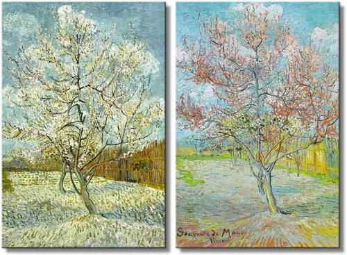 Miniatura 5 de wall26 - Les Alyscamps (Avenue in Arles) / Avenue of Poplars in Autumn de Vincent Van Gogh - Reproducción de pintura al óleo en juego de 2