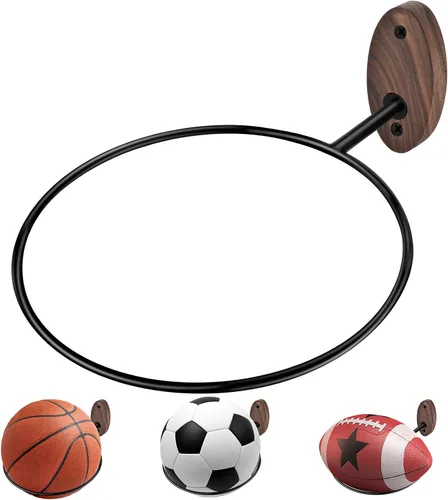 Miniatura 12 de Soporte de pared para baloncesto, múltiples bolas de almacenamiento, decoración de pared para baloncesto, fútbol, voleibol, colección de voleibol