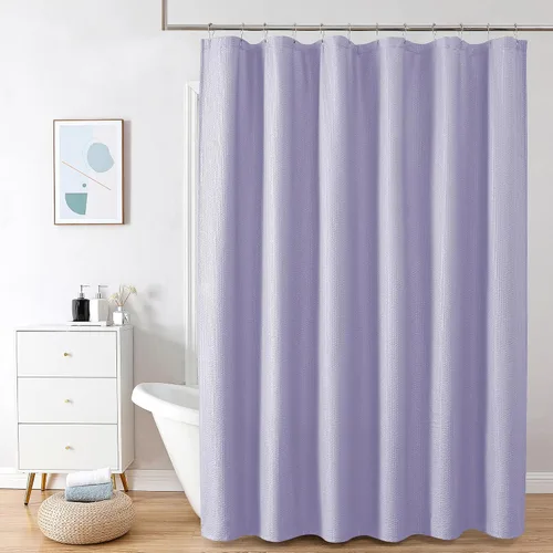 Miniatura 56 de OVZME Berry - Cortina de ducha extralarga verde de 96 pulgadas, cortina de baño de tela con textura en relieve 3D, cortina de baño grande para Verde