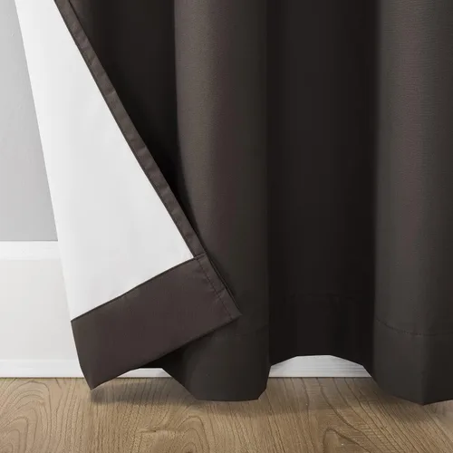 Miniatura 5 de Sun Zero Cyrus - Par de paneles de cortinas térmicas 100 % opacas con ojales, 40 x 84 pulgadas Cacao