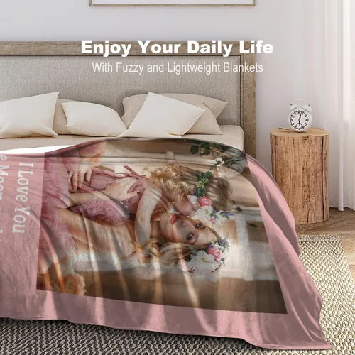 Miniatura 3 de DUNHUANG Mantas personalizadas con fotos, diseño de texto y logotipo, tu propia manta personalizada, regalos para esposa, marido, padre, madre, 1