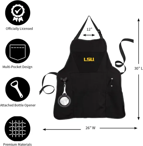Miniatura 2 de Team Sports America Delantal de parrilla de la Universidad de Michigan Abrebotellas y soporte aislado para bebidas Correas ajustables
