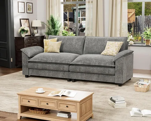 Miniatura 6 de Homall Sofá Seccional Modular de 80", Sofá Biplaza con Cojín de Doble Capa, Combinación DIY de Chenille Profundo Sofá Nube de 2 Asientos para Sala