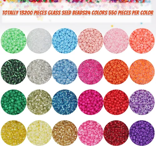 Miniatura 2 de EuTengHao 13200 cuentas de semillas de vidrio, cuentas pequeñas para manualidades, pulseras, collares, manualidades, suministros de fabricación