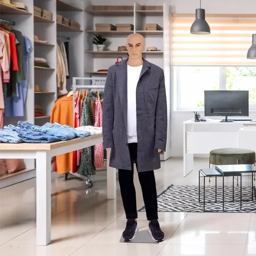 Miniatura 8 de Maniquí masculino de cuerpo completo con cabeza ajustable, extremidades flexibles, diseño desmontable de 72 pulgadas, forma de vestido con base