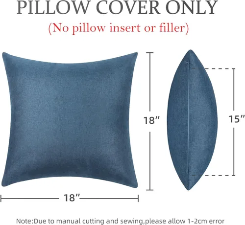 Miniatura 2 de Paquete de 2 fundas de almohada para exteriores, fundas de almohada decorativas de línea sólida, impermeables, para jardín, patio, sofá, decoración