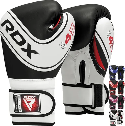 Miniatura 10 de Guantes de boxeo para niños RDX, 4 oz y 6 oz, Junior, de cuero Maya, con palma ventilada, para entrenamiento, Muay Thai, sparring, kickboxing, Rojo